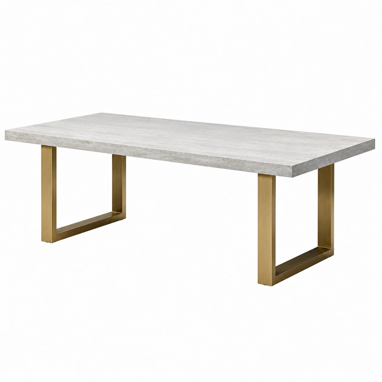 Table à manger rectangulaire en béton et métal gris/doré