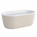 Baignoire îlot ovale en acrylique beige 170x80x60 cm