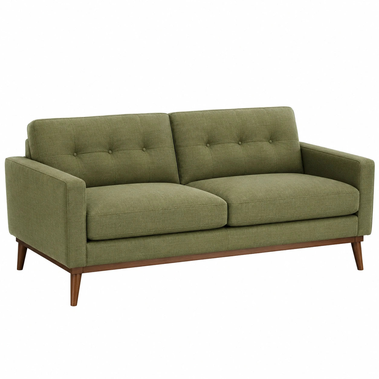 Canapé en bois et tissu vert 180 cm